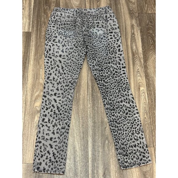 VANILLA STAR WOMENS SKINNY JEANS ANIMAL PRINT GRAY SIZE 4 STRETCH CHEETAH LEOPAR - Picture 6 of 8